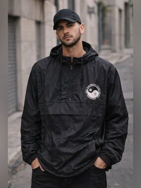 Obey Worldwide Black Hooded Windbreaker Jacket | Men’s Large